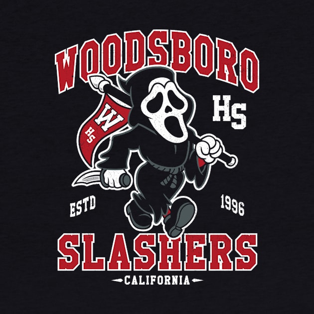 Woodsboro High School Mascot - Vintage Distressed Horror College Mascot by Nemons